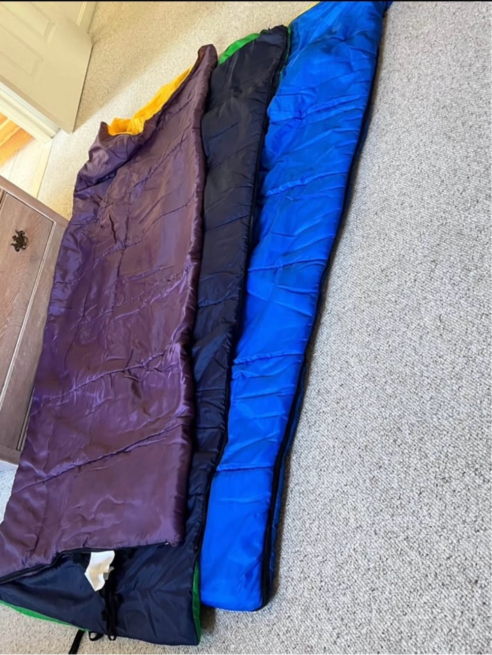 Lightweight Sleeping Bag Blanket - Blue/Black/Purple